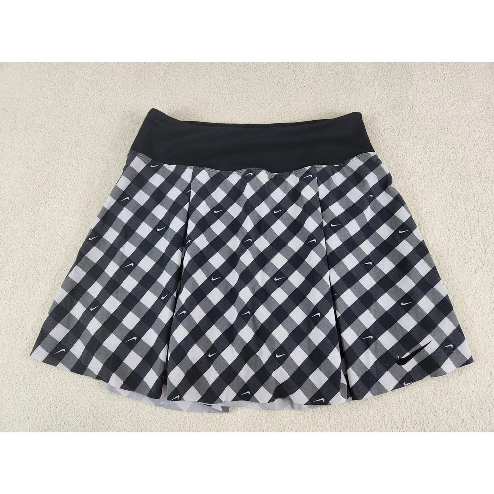 Women's Nike Dri-fit Golf/Tennis Skort Black & White Size Medium